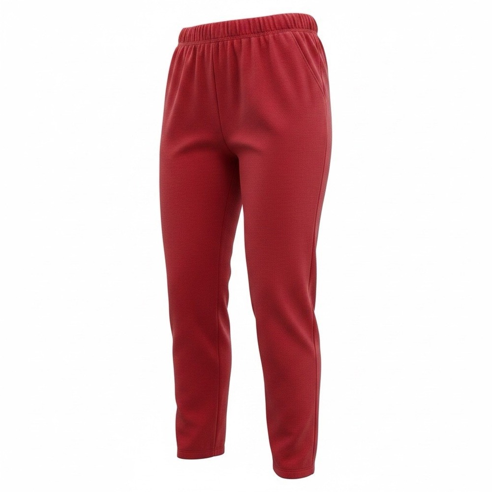 CHAUS SPORT Pull-On Stretch Pants Women Sz Large Red Ribbed Elastic Waist 32X28